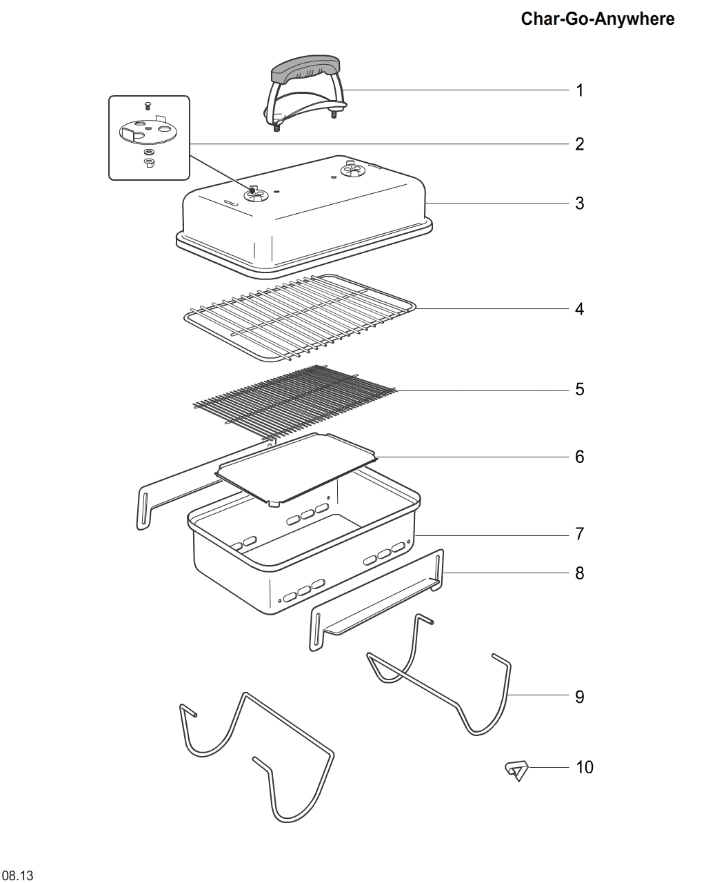 Weber 67191 Lid damper, Charcoal Go-Anywhere