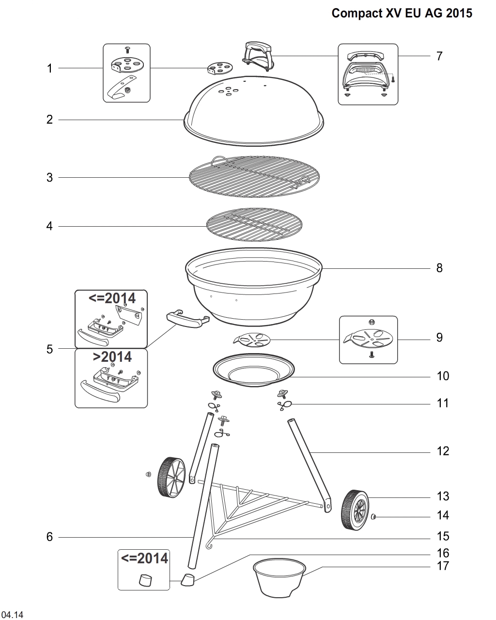Weber 65467 Front leg, Compact - export