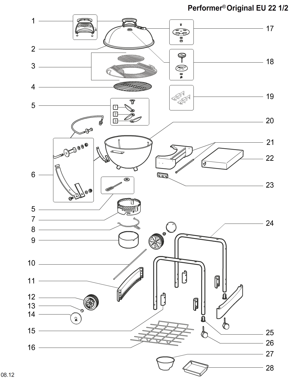 Weber 60023 Side table, Performer '13, black