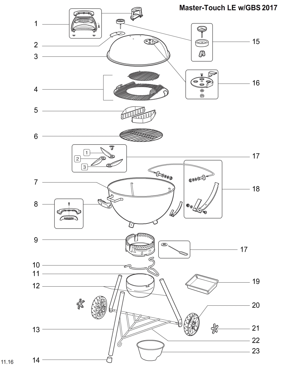 Weber 66783 lid damper w/handle