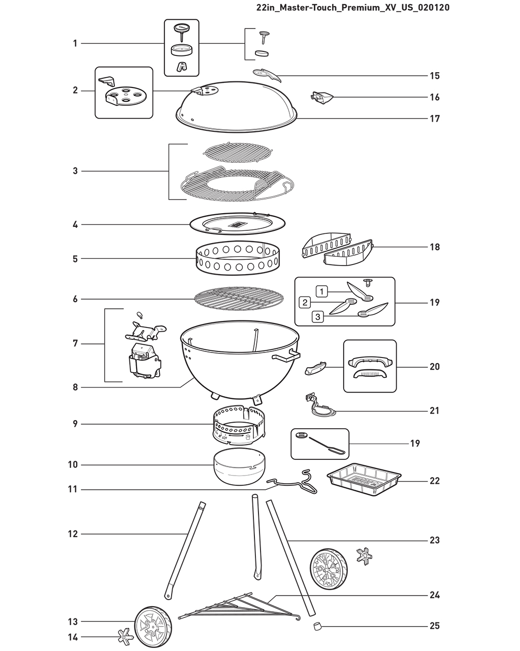 Weber 67583 Leg Front 22" Charcoal 19