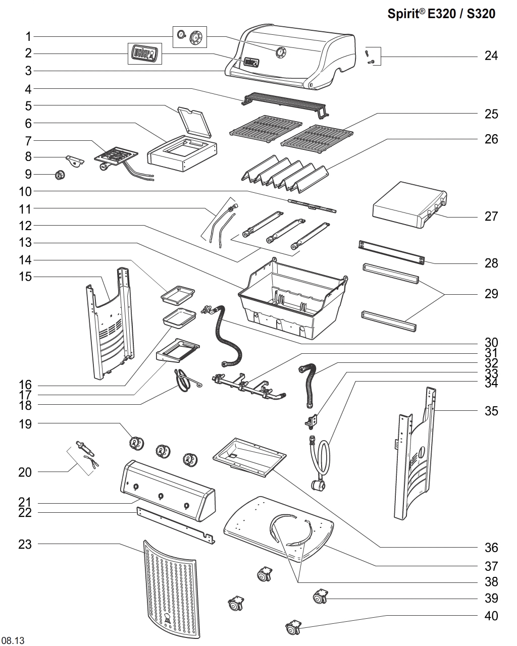 Weber 69776 Manifold assembly, Spirit 320, '13, 29mb