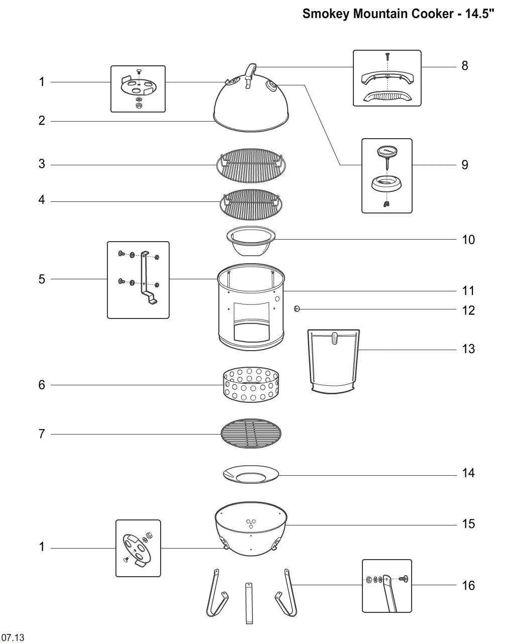 Weber 85028 Deksel WSM 37cm